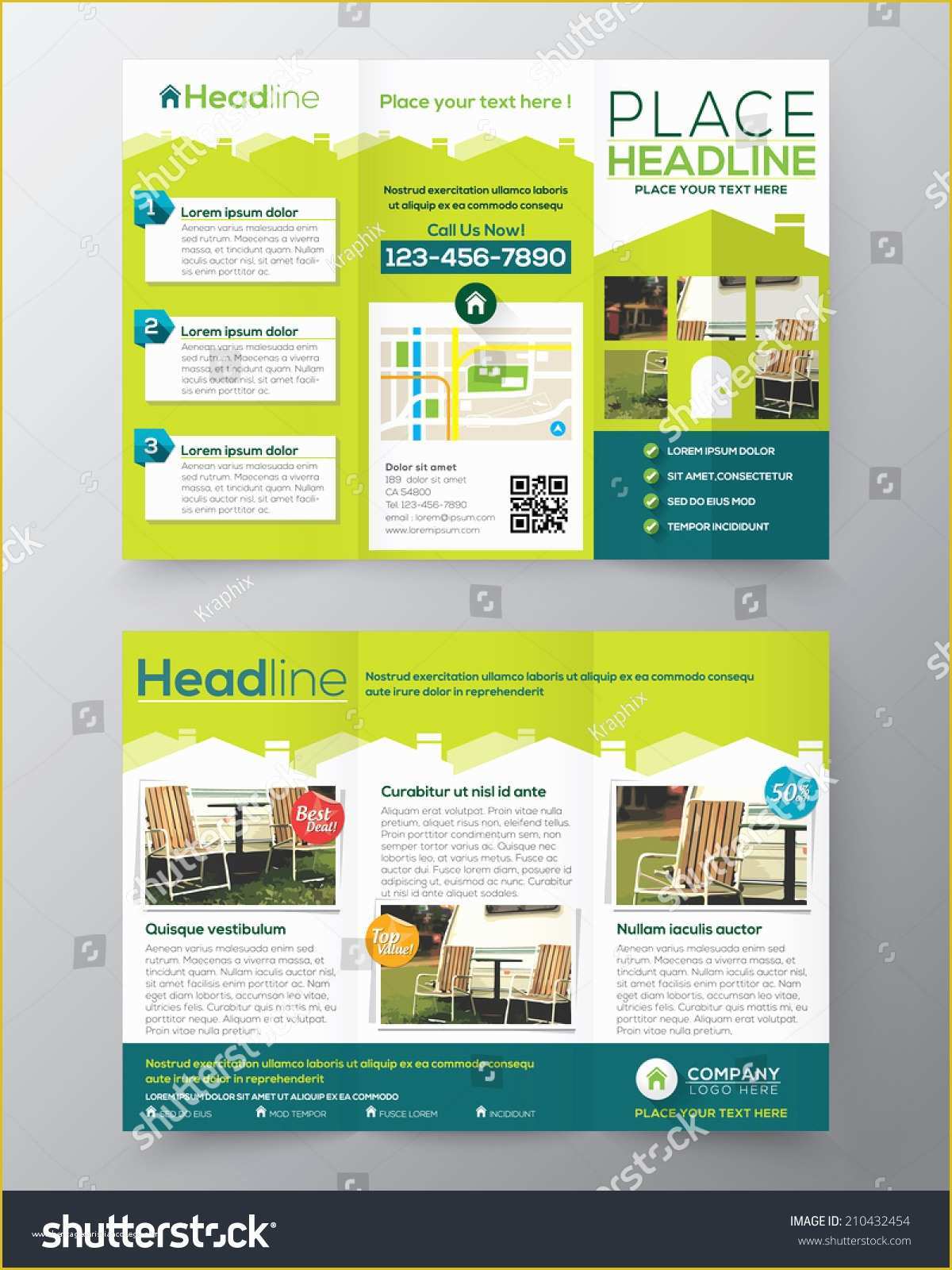 Free Templates for Flyers and Brochures Of Real Estate Brochure Flyer Design Vector Template In A4
