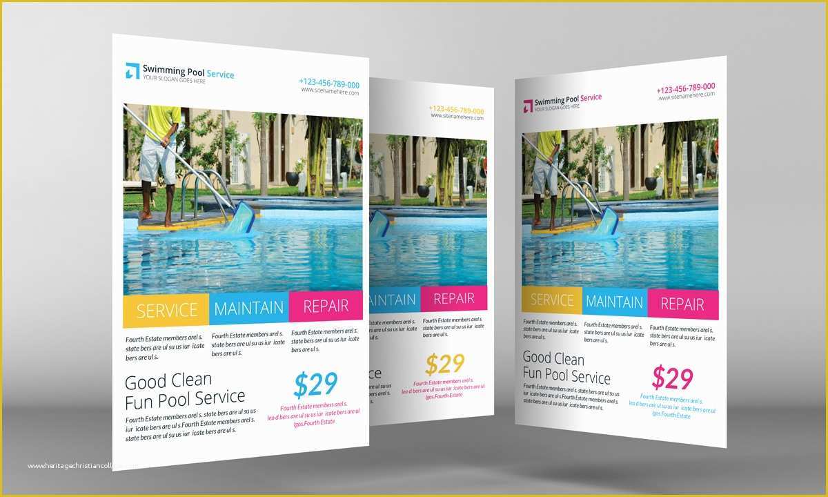 Free Templates for Flyers and Brochures Of Swimming Pool Cleaning Service Flyer Flyer Templates On