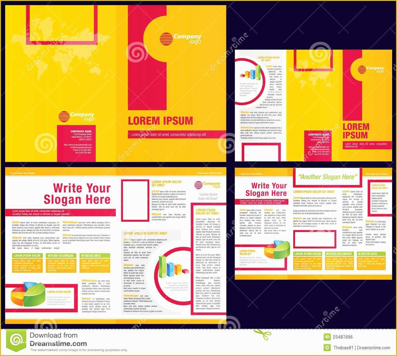 Free Templates for Flyers and Brochures Of Vector Business Brochure Tri Fold Flyer Template Stock