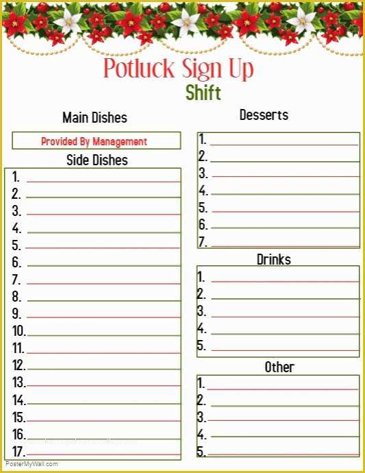 Free Thanksgiving Potluck Flyer Templates Of Potluck Sign Up Template