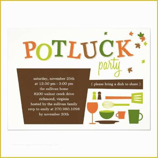 Free Thanksgiving Potluck Flyer Templates Of Thanksgiving Potluck Party Invitation