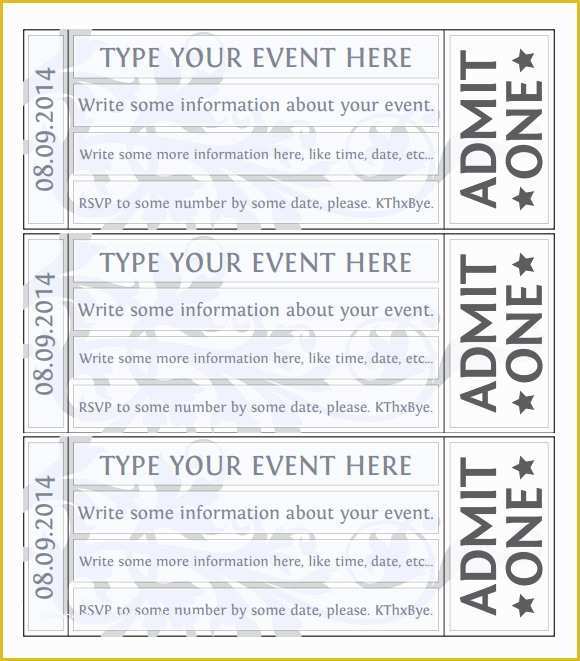 Free Ticket Template Of 22 Sample Amazing event Ticket Templates to Download