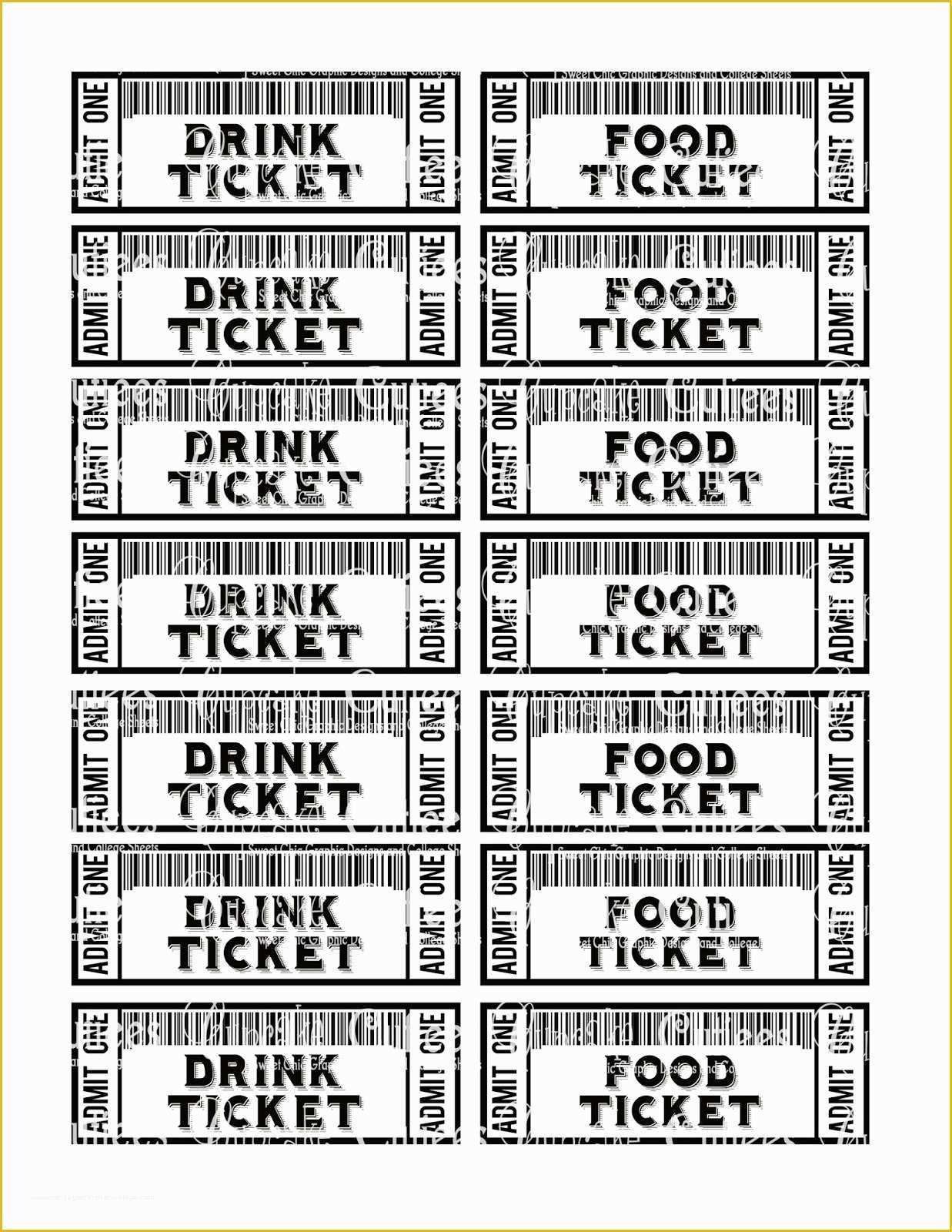 Free Ticket Template Of Food Ticket Template Portablegasgrillweber