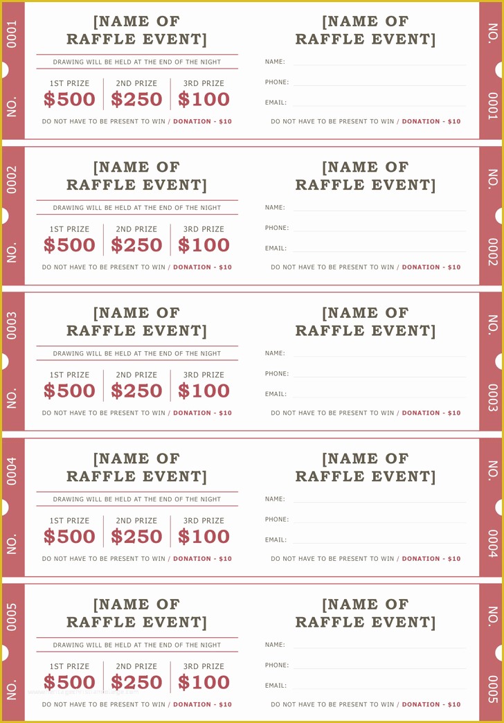 Free Ticket Template Of Raffle Ticket Template 2 Positively Printable