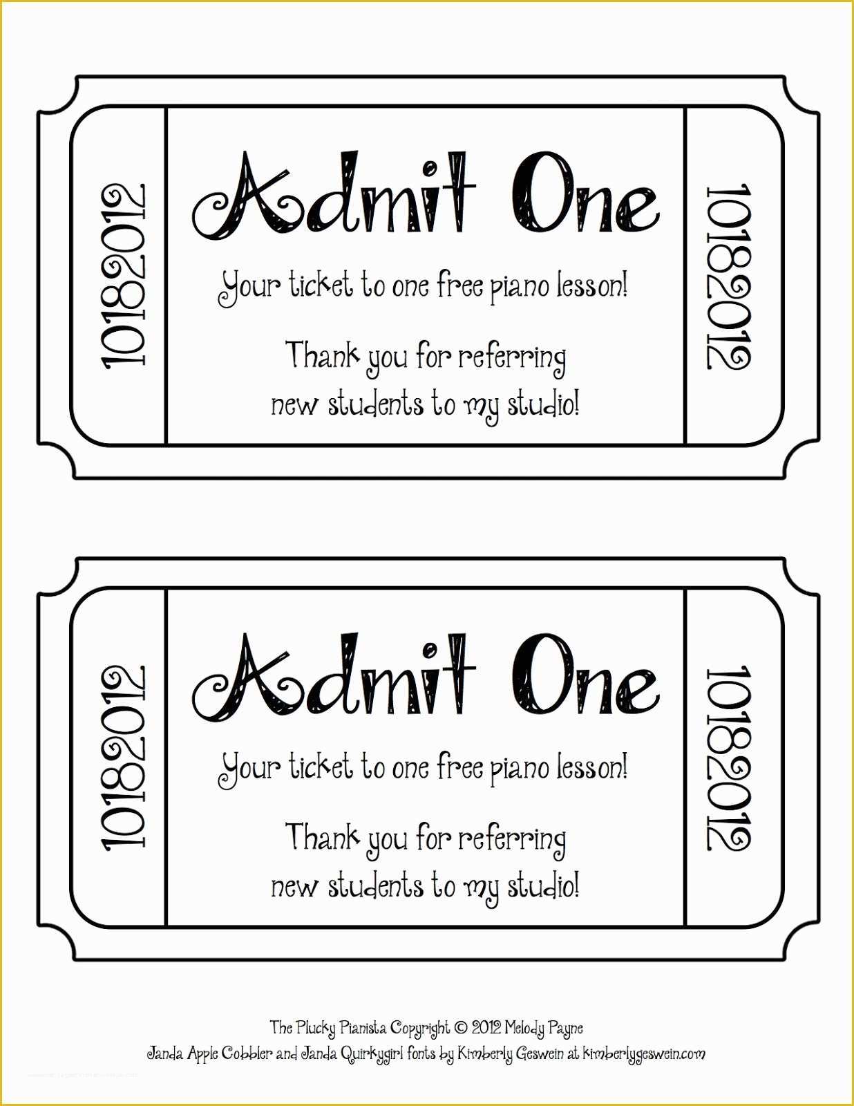 Free Ticket Template Of Ticket Template Free