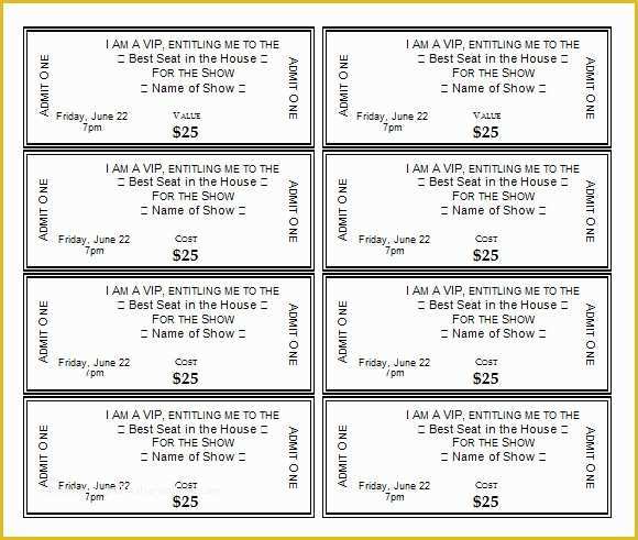 Free Ticket Template Word Of 22 Sample Amazing event Ticket Templates to Download