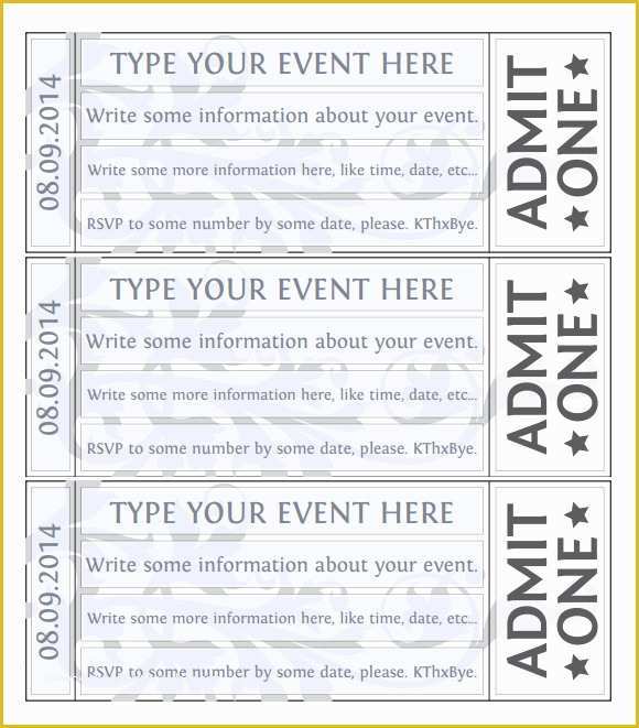 Free Ticket Template Word Of event Ticket Template 7 Premium and Free Download for