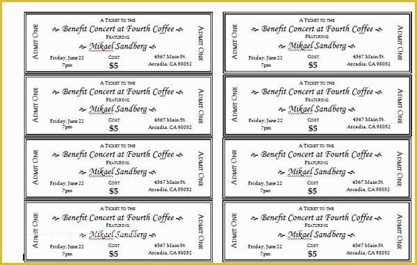 Free Ticket Template Word Of event Ticket Templates Microsoft Word Templates