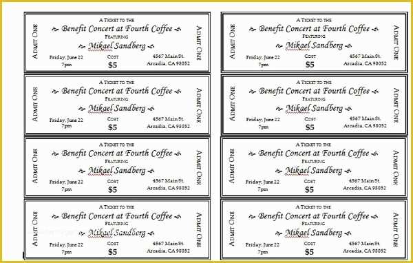 Free Ticket Template Word Of event Ticket Templates Microsoft Word Templates