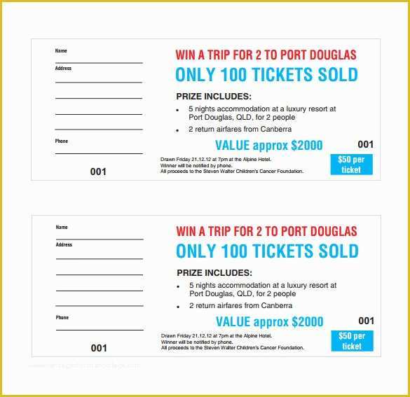 Free Ticket Template Word Of How to Get A Free Raffle Ticket Template for Microsoft