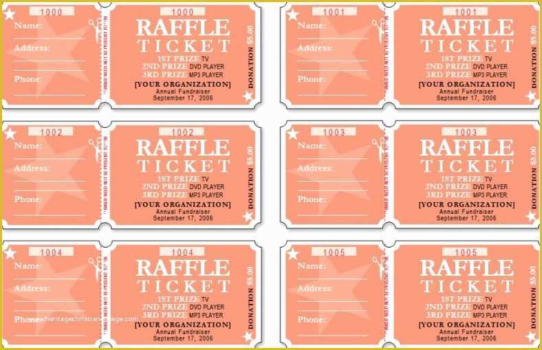 Free Ticket Template Word Of Raffle Ticket Templates Word Templates Docs