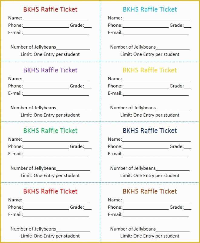 Free Ticket Template Word Of Raffle Tickets Template