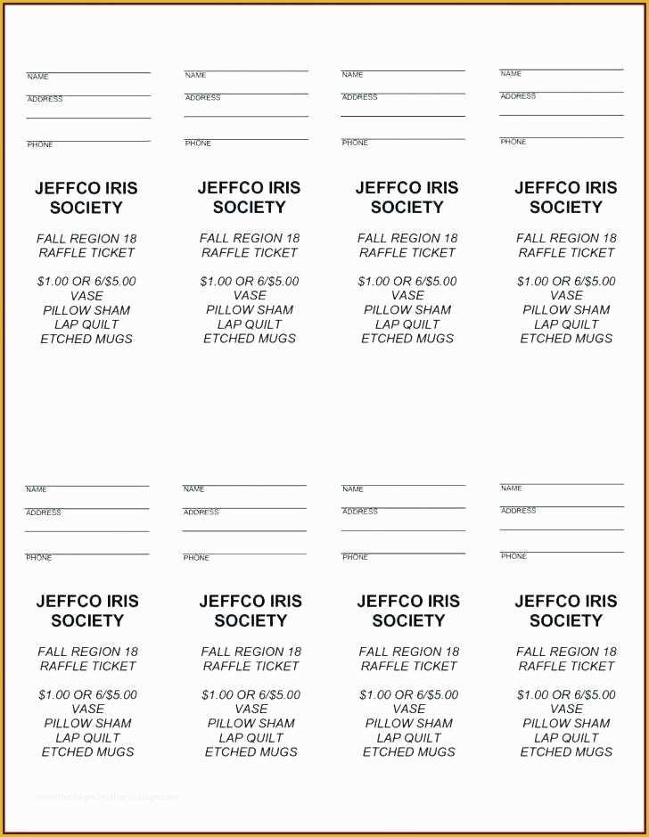 Free Ticket Templates 8 Per Page Of 11 12 Free Printable Diaper Raffle Tickets Black and White