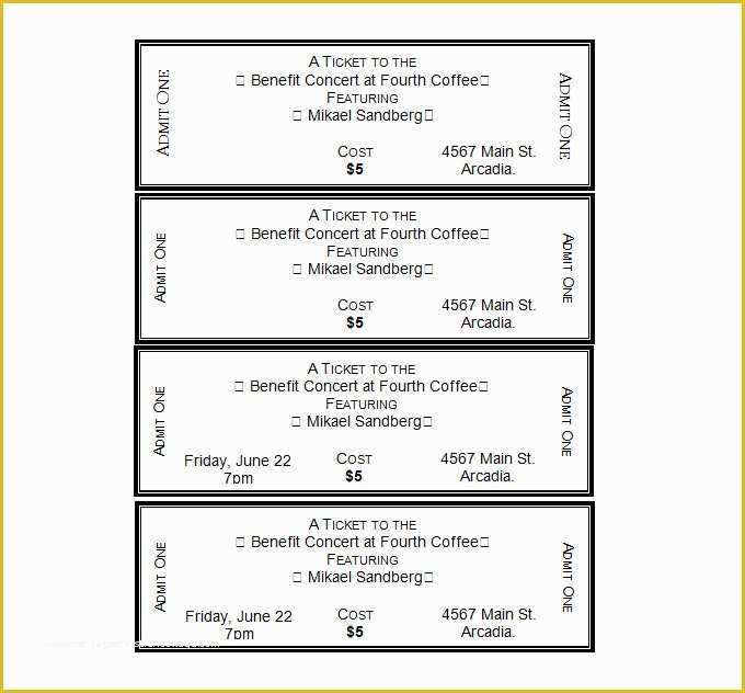 Free Ticket Templates 8 Per Page Of 16 Movie Ticket Templates Psd Ai Word