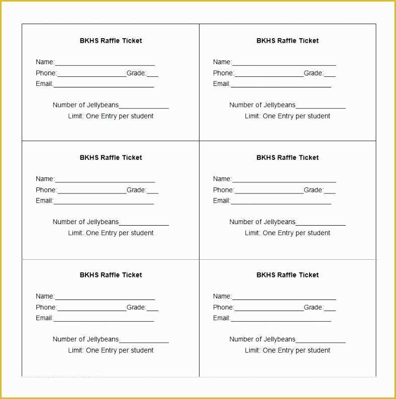 Free Ticket Templates 8 Per Page Of Raffle Sample Free Ticket Template for Word 2010