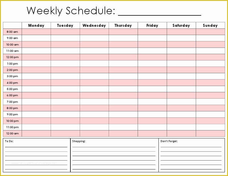 Free Time Schedule Template Of 8 Best Of Weekly Hourly Calendar Printable Free