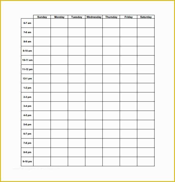 Free Time Schedule Template Of 9 Time Schedule Samples