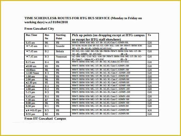 Free Time Schedule Template Of 9 Time Schedule Samples