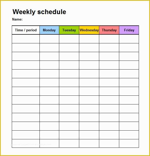 Free Time Schedule Template Of Block Schedule Template