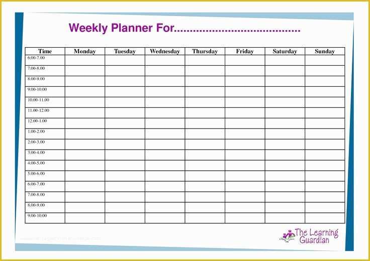 Free Time Schedule Template Of Free Printable Weekly Calendar Templates
