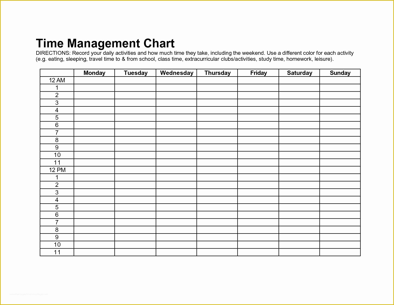 Free Time Schedule Template Of Time Management Schedule Template