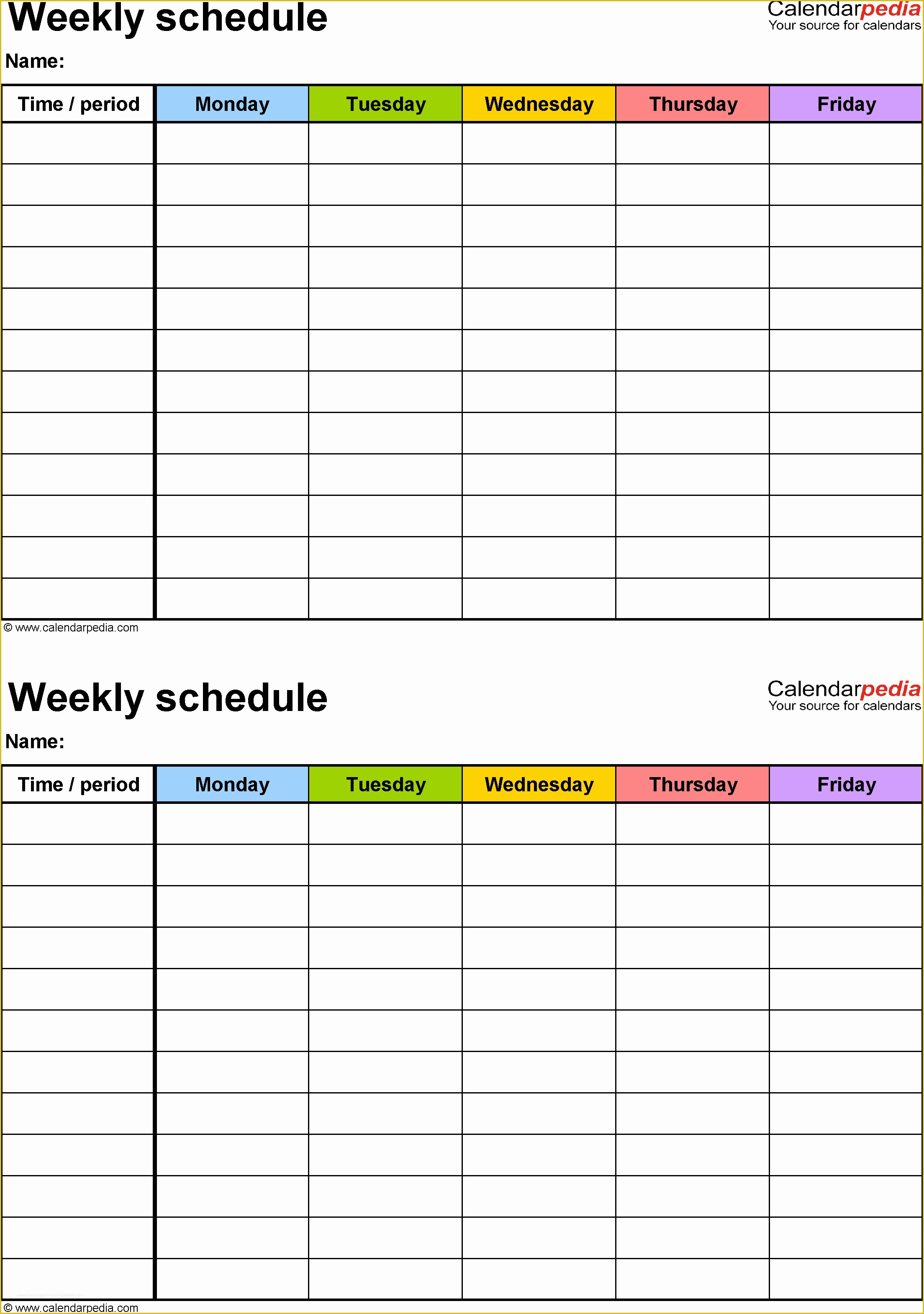 Free Time Schedule Template Of Weekly Calendar Maker