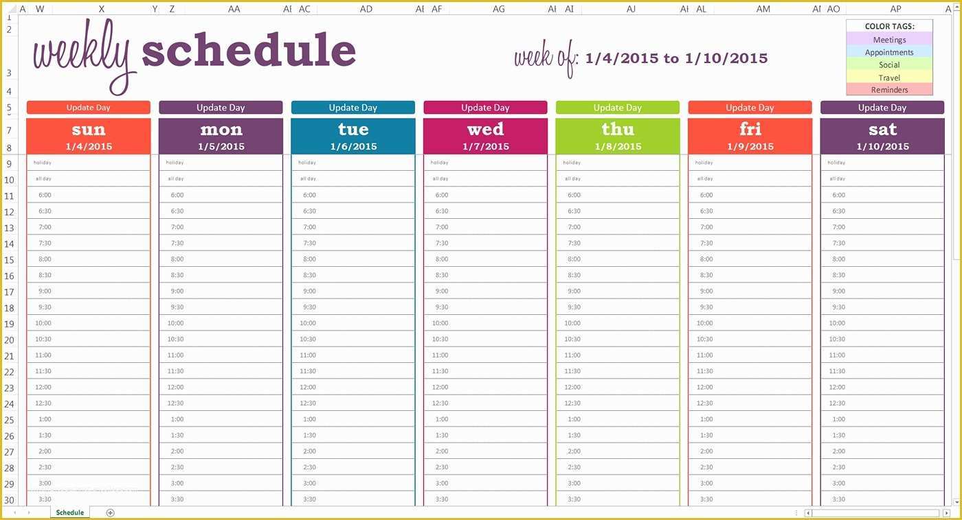 Free Time Schedule Template Of Weekly Calendar with Time Slots Driverlayer Search Engine