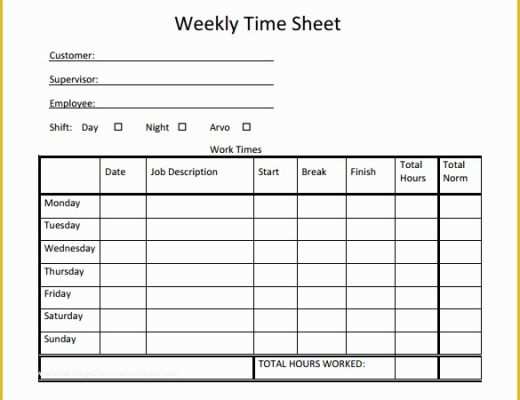 Free Timesheet Template Excel Of 22 Weekly Timesheet Templates – Free Sample Example