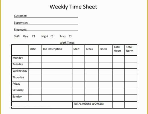 Free Timesheet Template Excel Of 22 Weekly Timesheet Templates – Free Sample Example