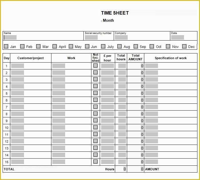 Free Timesheet Template Excel Of 60 Sample Timesheet Templates Pdf Doc Excel