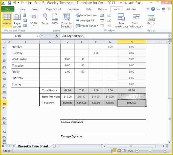 Free Timesheet Template Excel Of Free Bi Weekly Timesheet Template for Excel 2013