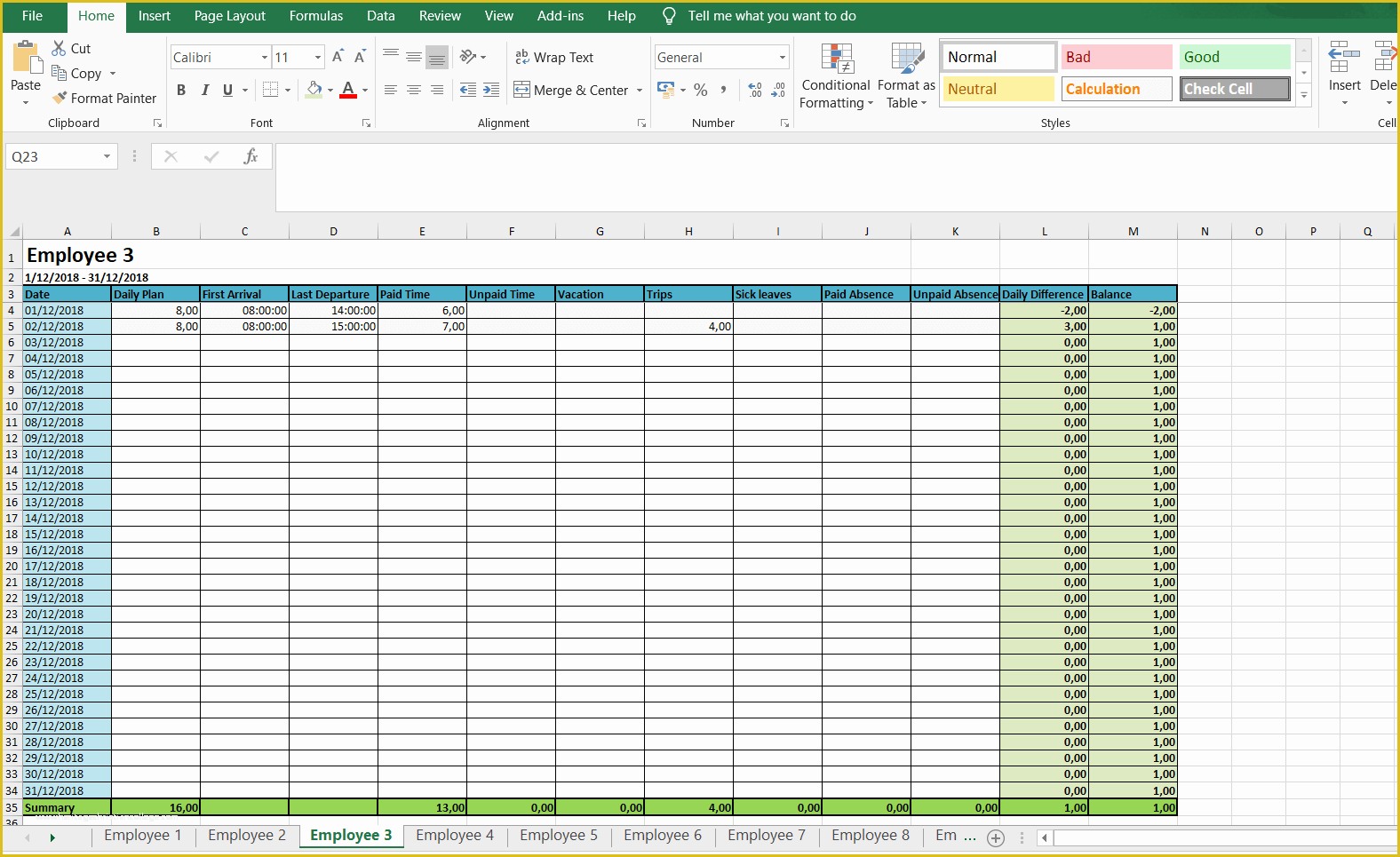 excel timesheet template calculate hours