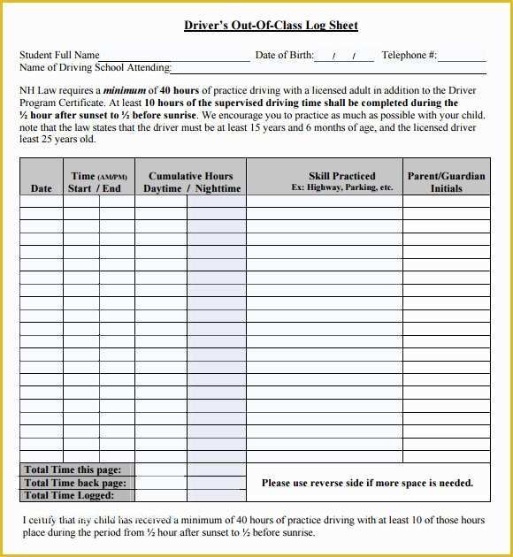 Free Truckers Log Book Template Of 10 Sample Log Sheets