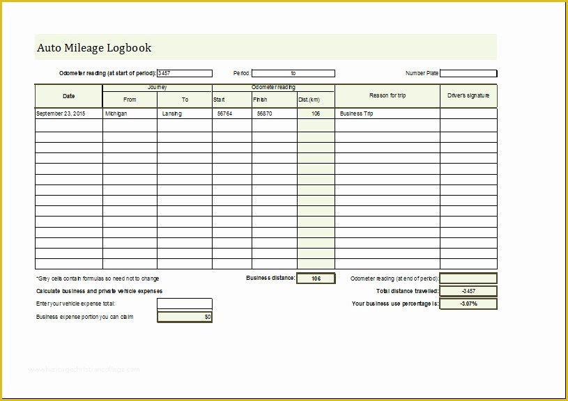 Free Truckers Log Book Template Of Mileage Log Book Template