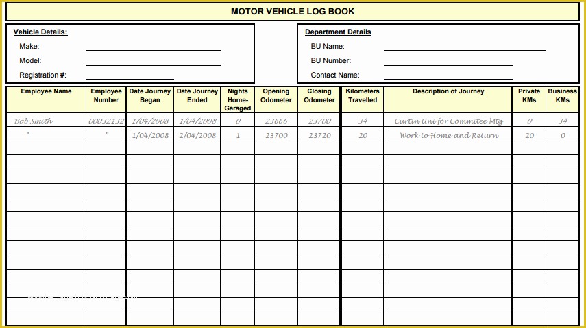 Free Truckers Log Book Template Of Motor Vehicle Expenses Log Book Impremedia
