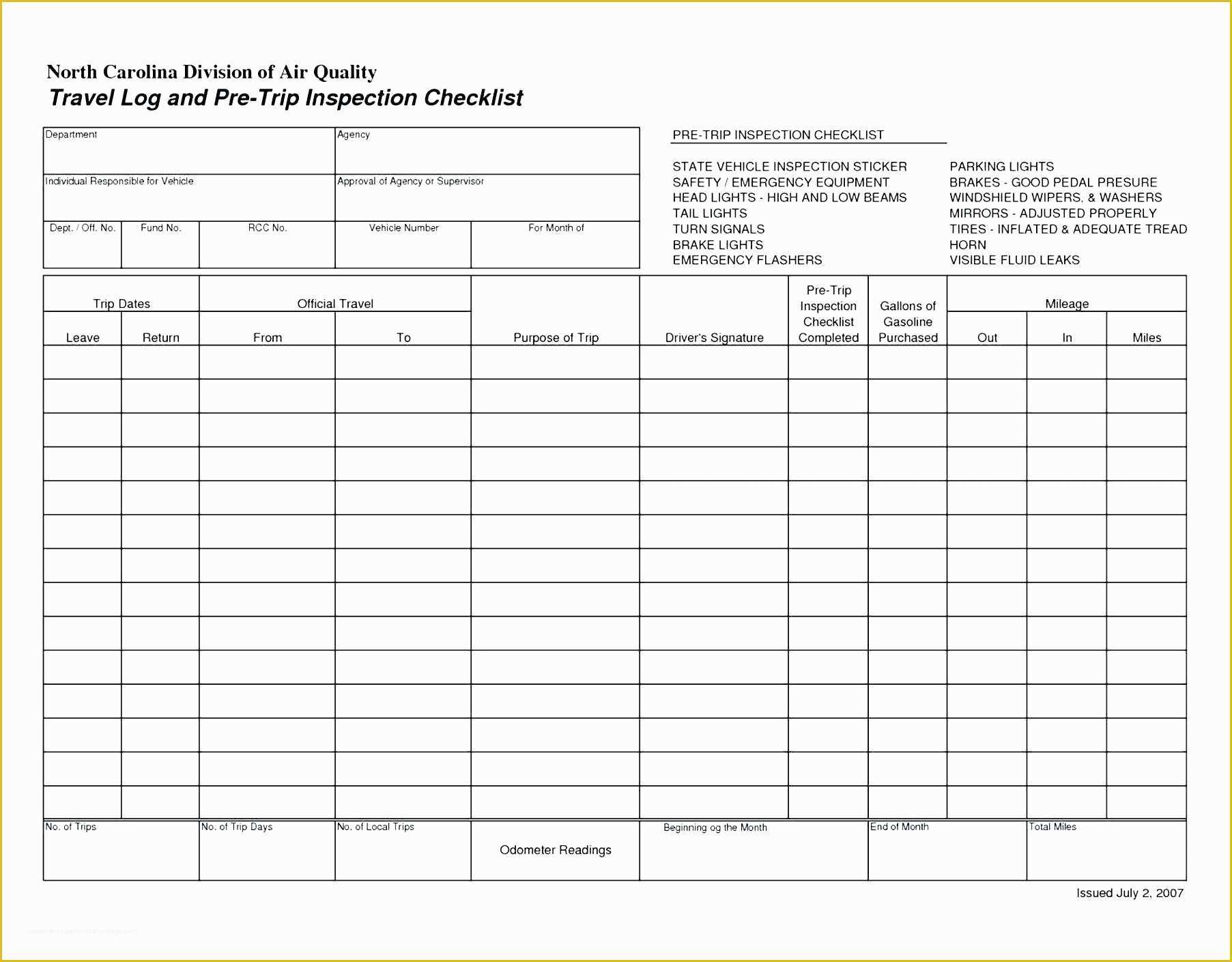 Free Truckers Log Book Template Of Template Car Mileage Template
