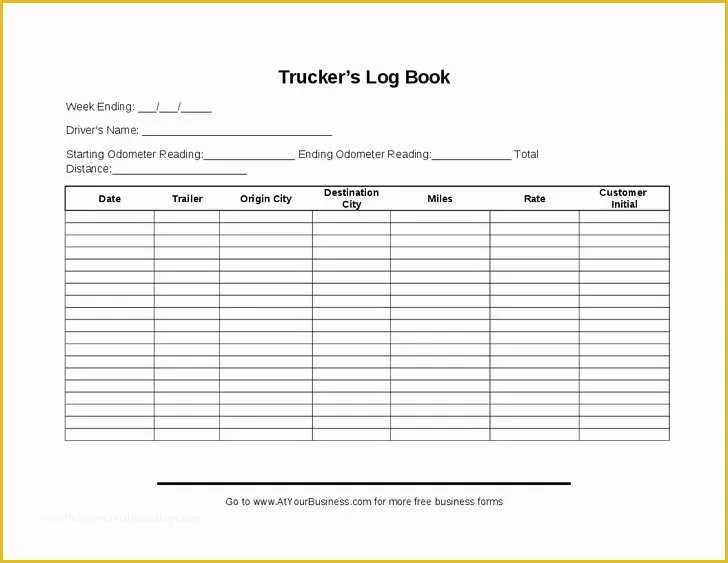 Free Truckers Log Book Template Of Truck Driver Log Book Template