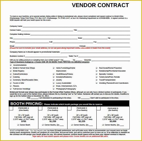 Free Vendor Contract Template Of 14 Vendor Contract Templates – Samples Examples & format