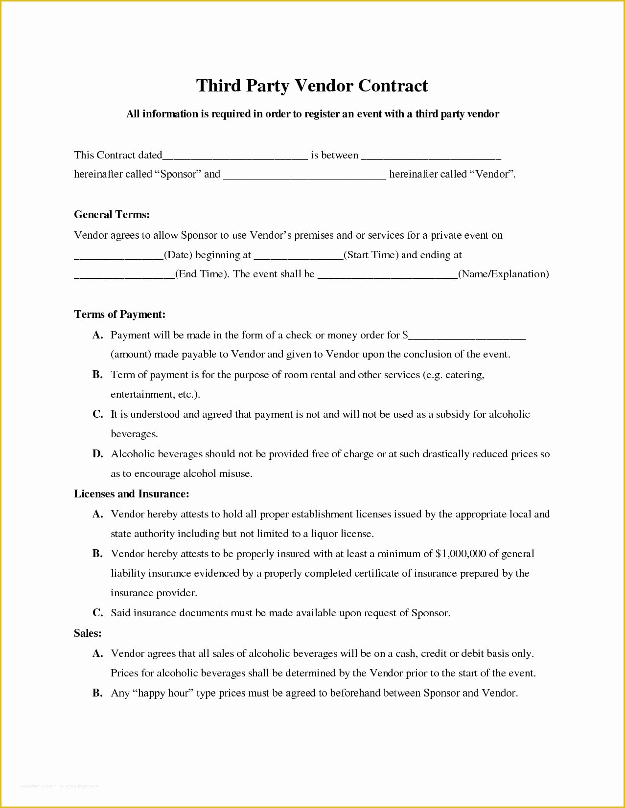 Free Vendor Contract Template Of 5 Vendor Contract Templatereport Template Document