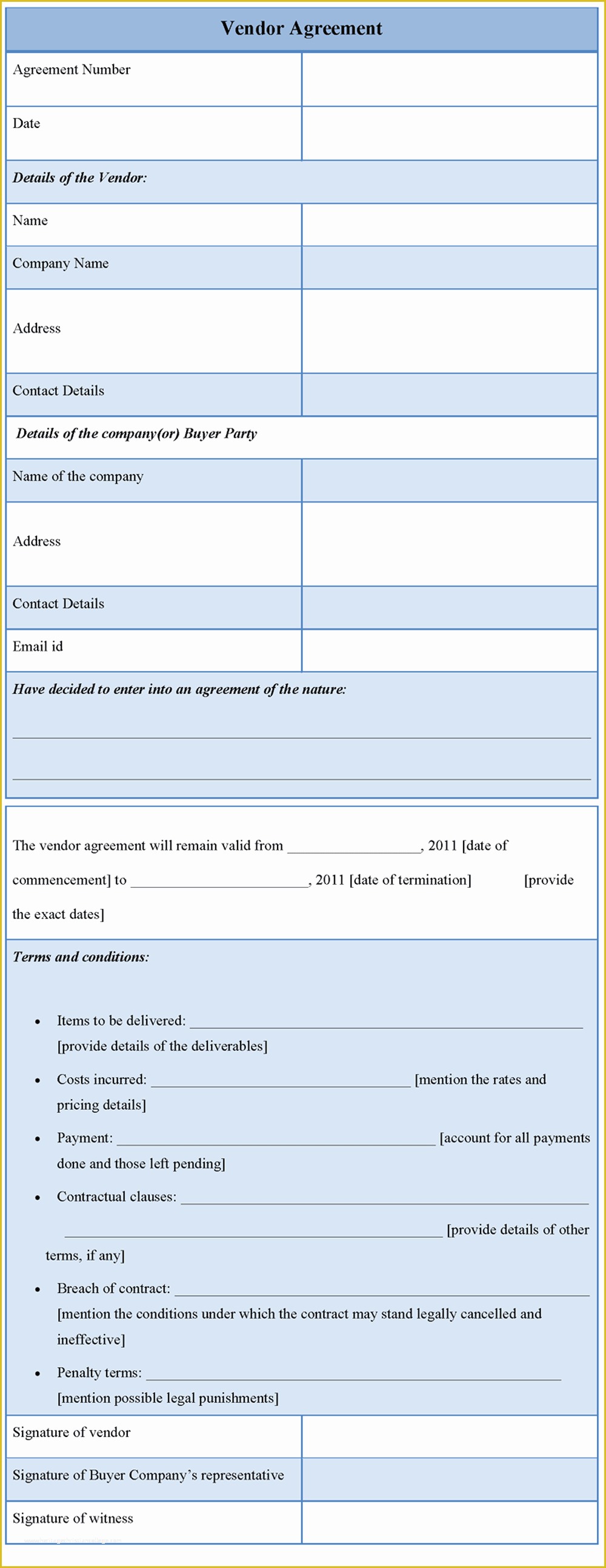 Free Vendor Contract Template Of 9 Best Of Sample Vendor Agreement forms Vendor