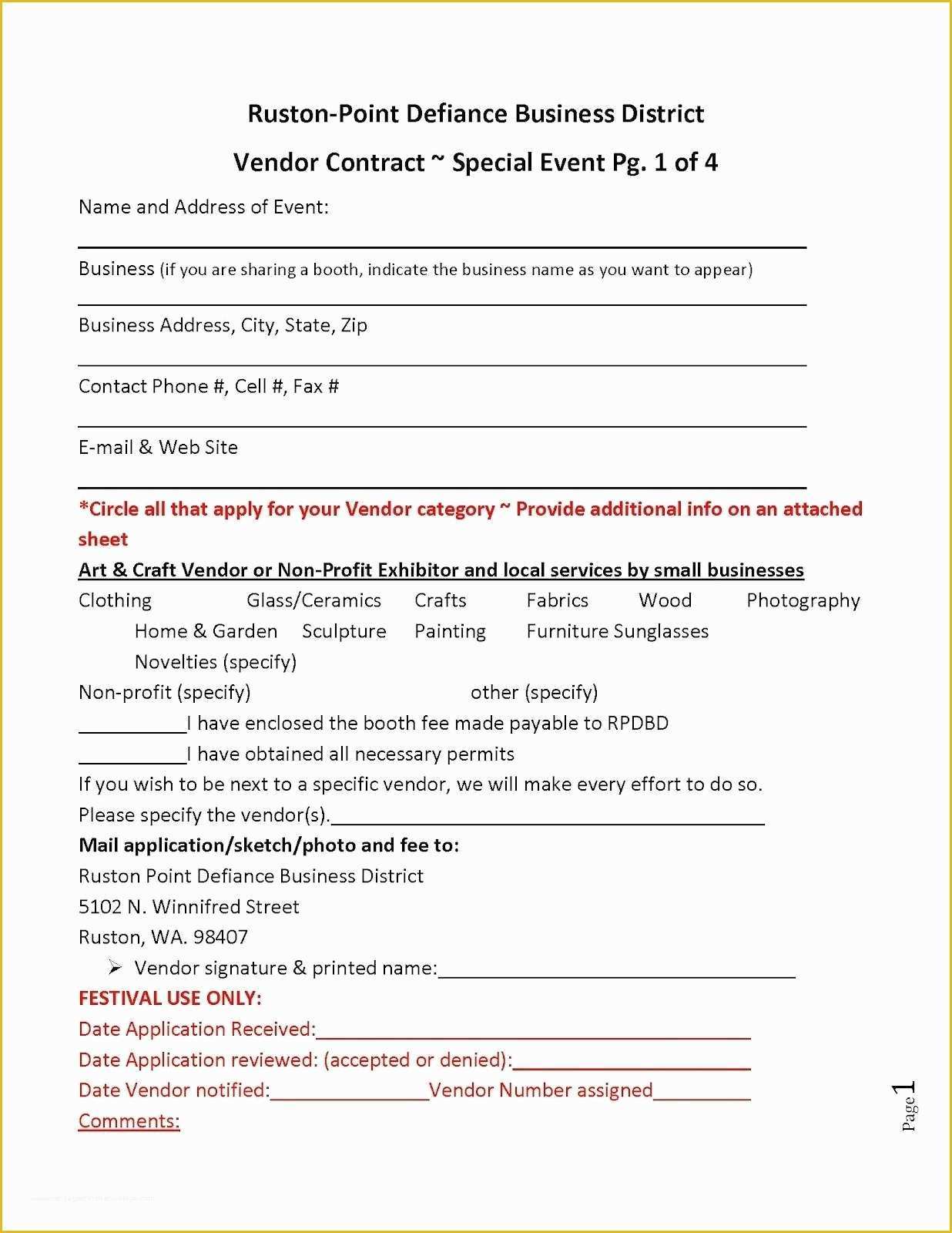 Free Vendor Contract Template Of event Vendor Contract Template Portablegasgrillweber