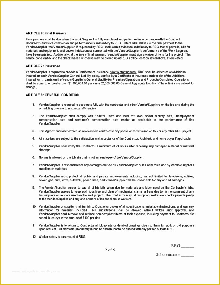 Free Vendor Contract Template Of Vendor Supplier Agreement Free Download