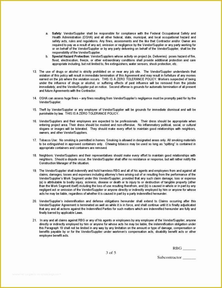 Free Vendor Contract Template Of Vendor Supplier Agreement Free Download