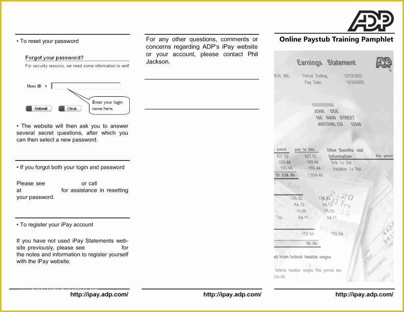 Free W2 Template Of 11 Adp Online Pay Stubs