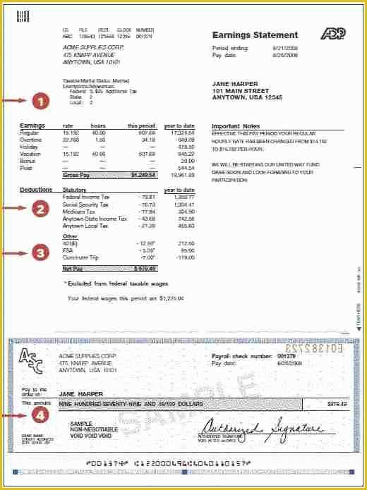 Free W2 Template Of 5 Adp Pay Stub Example