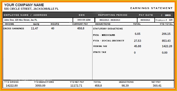 Free W2 Template Of 7 Fake Pay Stubs Online