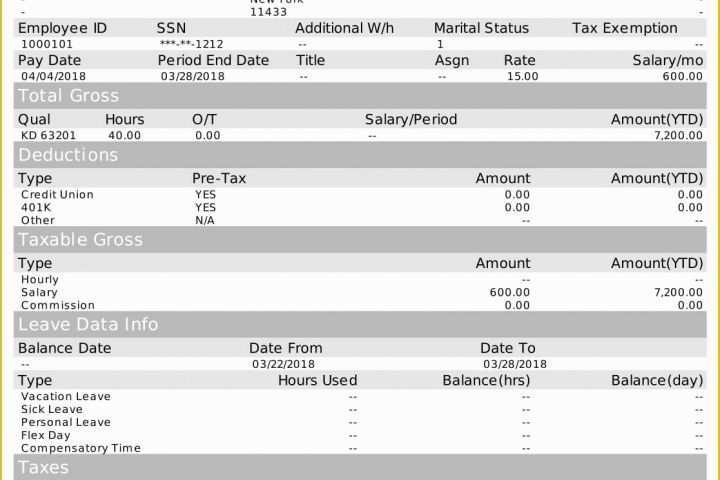 Free W2 Template Of Corporate Paystub Template Free W 2