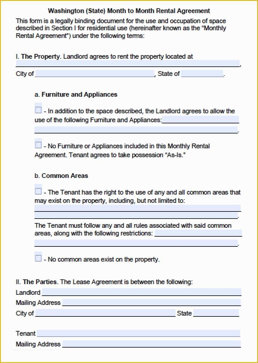 Free Washington State Rental Agreement Template Of Download Washington State Rental Lease Agreement forms