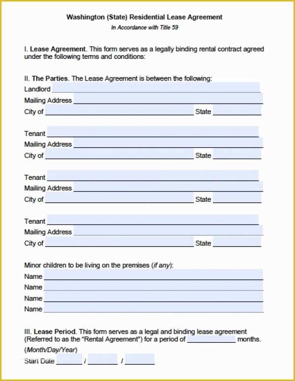 Free Washington State Rental Agreement Template Of Free Washington Residential Lease Agreement Pdf