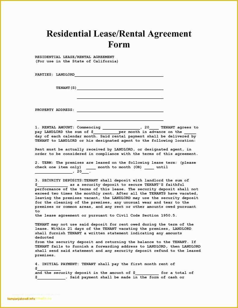 Free Washington State Rental Agreement Template Of Washington State Rental Agreement New Standard Lease